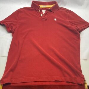 Abercrombie and fitch Men's Red Polo Shirtmuscle shirt size extra large